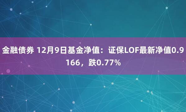 金融债券 12月9日基金净值：证保LOF最新净值0.9166，跌0.77%