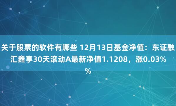 关于股票的软件有哪些 12月13日基金净值：东证融汇鑫享30天滚动A最新净值1.1208，涨0.03%