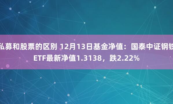 私募和股票的区别 12月13日基金净值：国泰中证钢铁ETF最新净值1.3138，跌2.22%